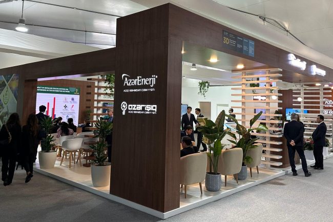 Azer Enerji COP29 booth, COP29 exhibition stand by Quattro, COP pavilion booth contractor, COP booth design and production, COP stand builder, COP29 turnkey booth, sustainable COP exhibition stand, COP29 stand contractor in Baku