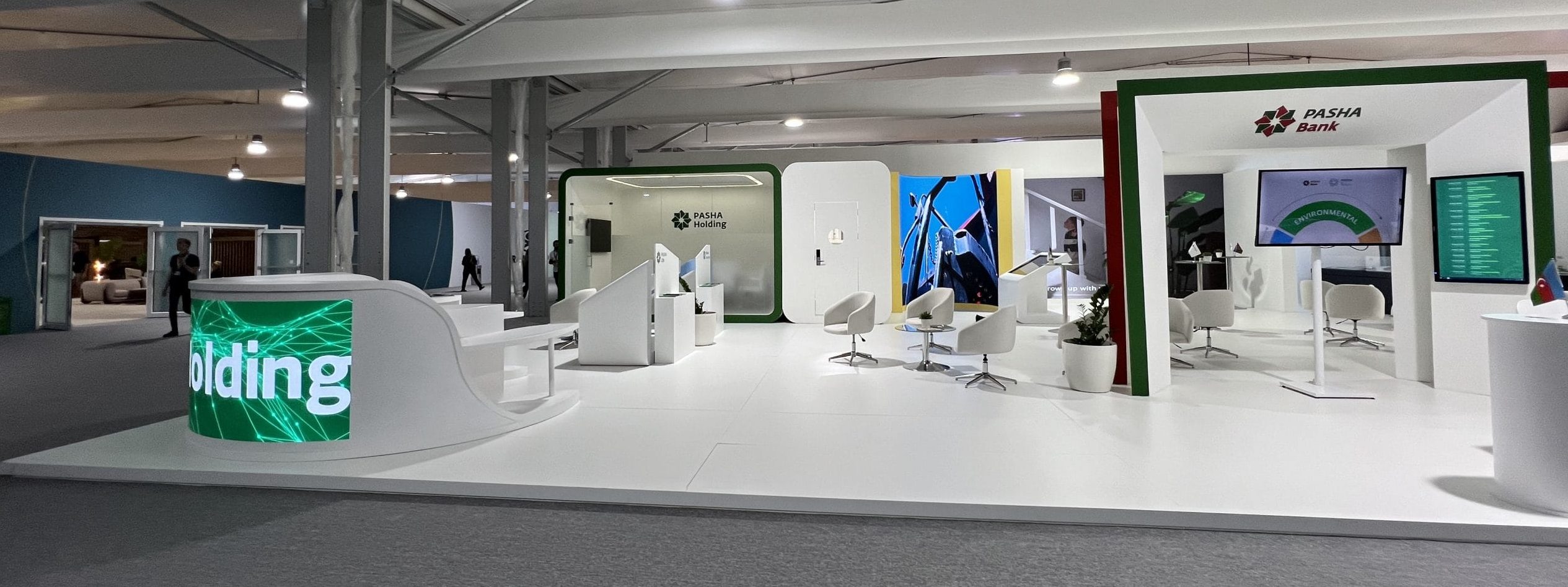 PASHA COP29 booth by Quattro, COP exhibition stand contractor, custom COP exhibition booth design, turnkey COP stand builder, climate summit trade show stand, COP contractor, COP exhibition stand production, sustainable exhibition booth COP